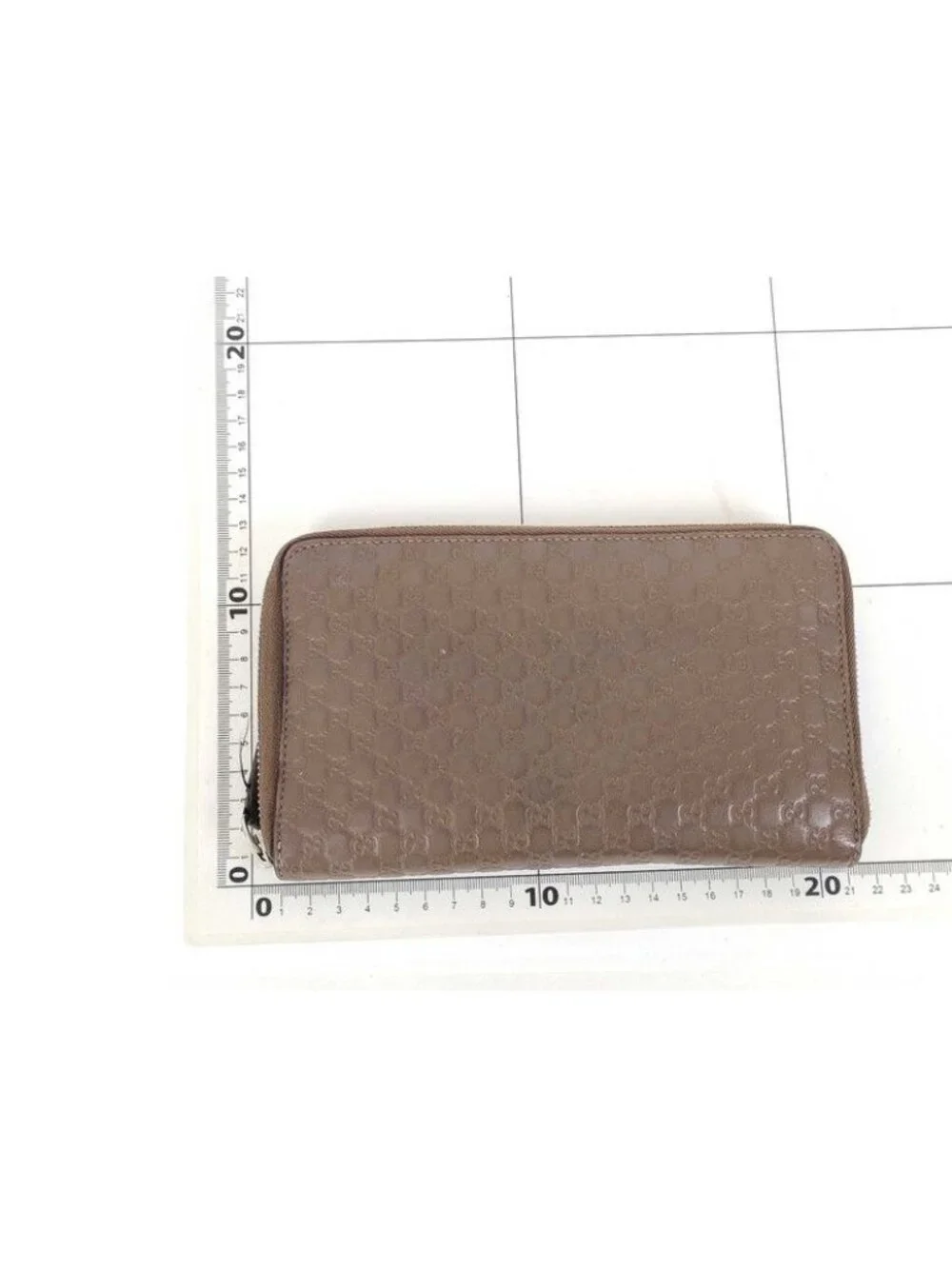 Gucci Wallet Micro Guccissima Travel Document Case Brown Leather Zip Around - Picture 2 of 9